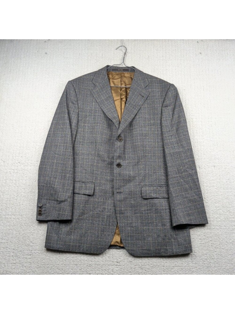 Feraud Sport Coat Blazer Charcoal Gray / Brown Plaid Men Sz 52 Preppy Classic